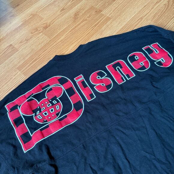 Walt Disney World Spirit Jersey Holiday Black Red Buffalo Plaid Size Small - Picture 4 of 6